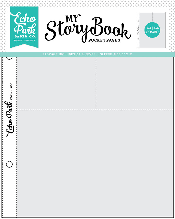 My Story Book: 4x6/3x4 Pockets - 6x8 Pocket Page 50 Sheet Pack