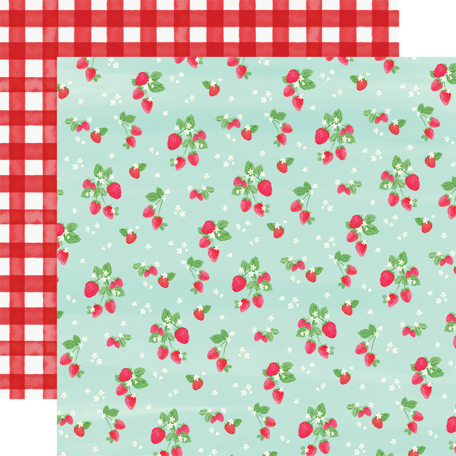 Summer Market: Strawberries 12x12 Patterned Paper