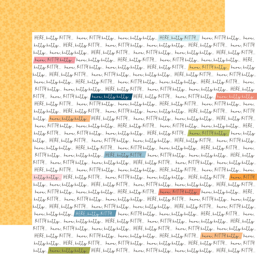 Cat Lover: Here Kitty Kitty 12x12 Patterned Paper