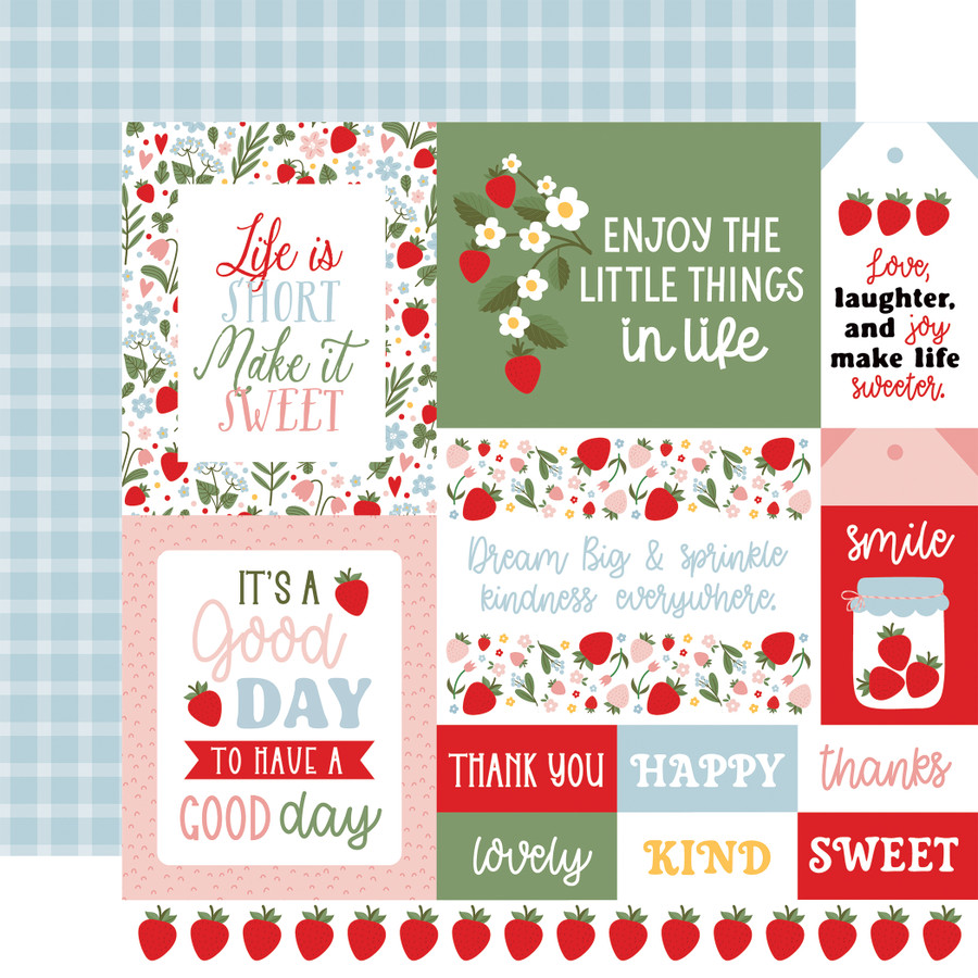 Strawberry Fields: Multi Journaling Cards 12x12 Patterned Paper