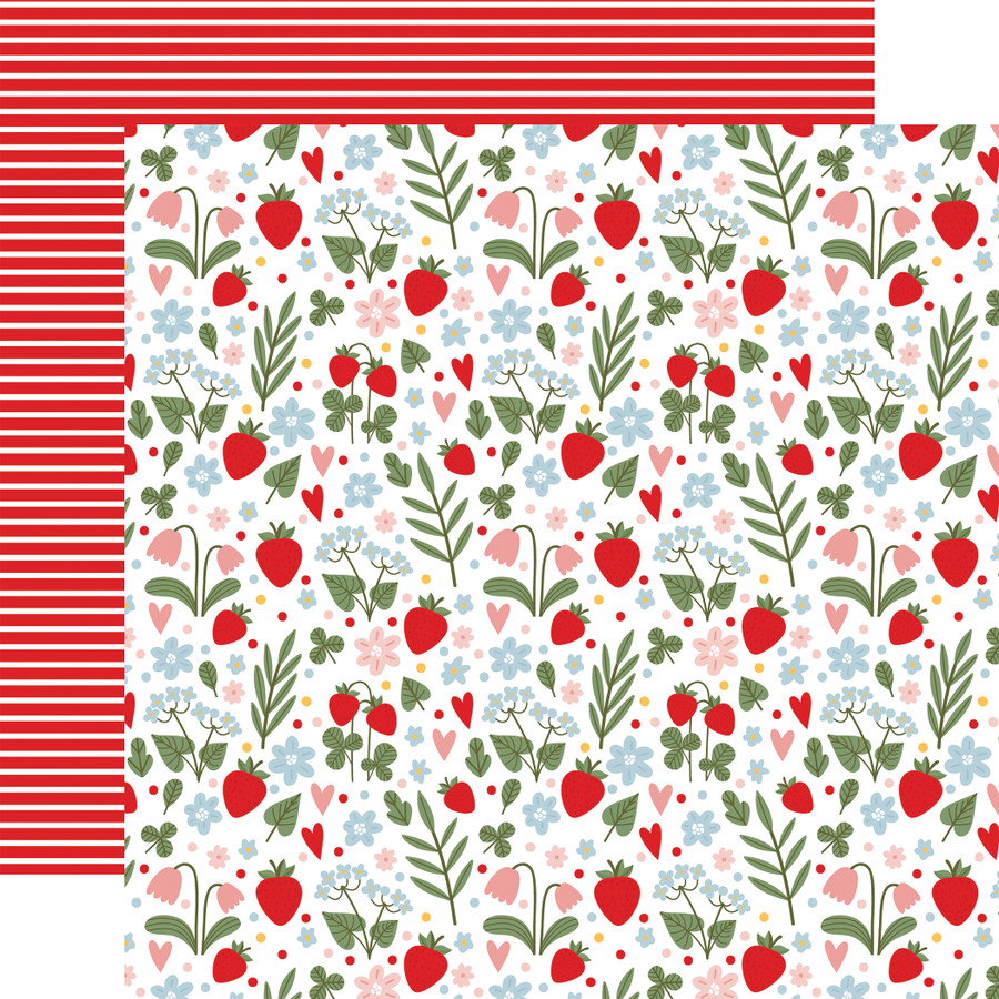Strawberry Fields: Garden Berries 12x12 Patterned Paper