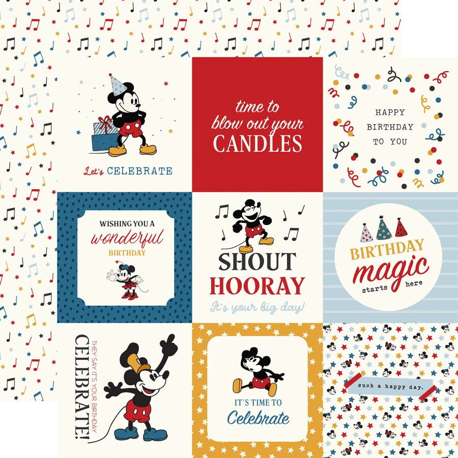 Mouse And Me Birthday: 4x4 Journaling Cards 12x12 Patterned Paper