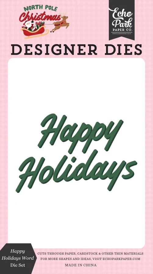 North Pole Christmas: Happy Holidays Word Small Die Set