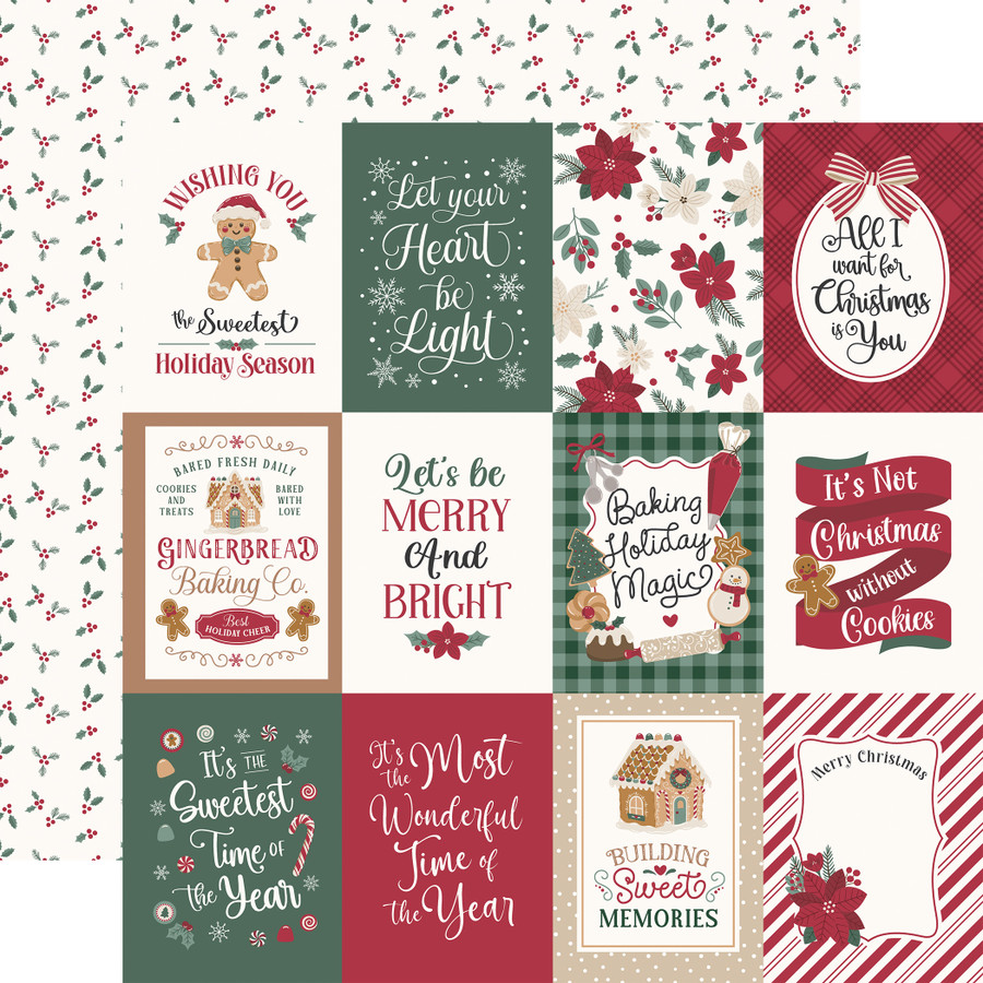 Baking Christmas Cheer: 3x4 Journaling Cards 12x12 Patterned Paper
