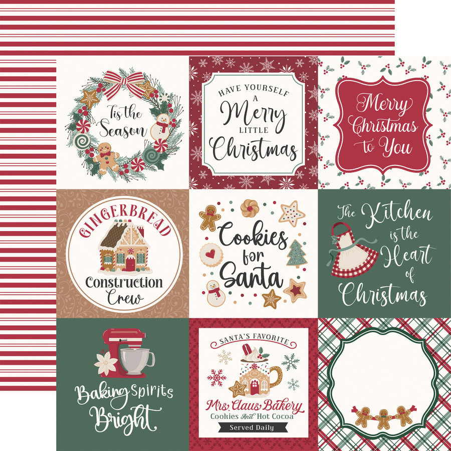 Baking Christmas Cheer: 4x4 Journaling Cards 12x12 Patterned Paper