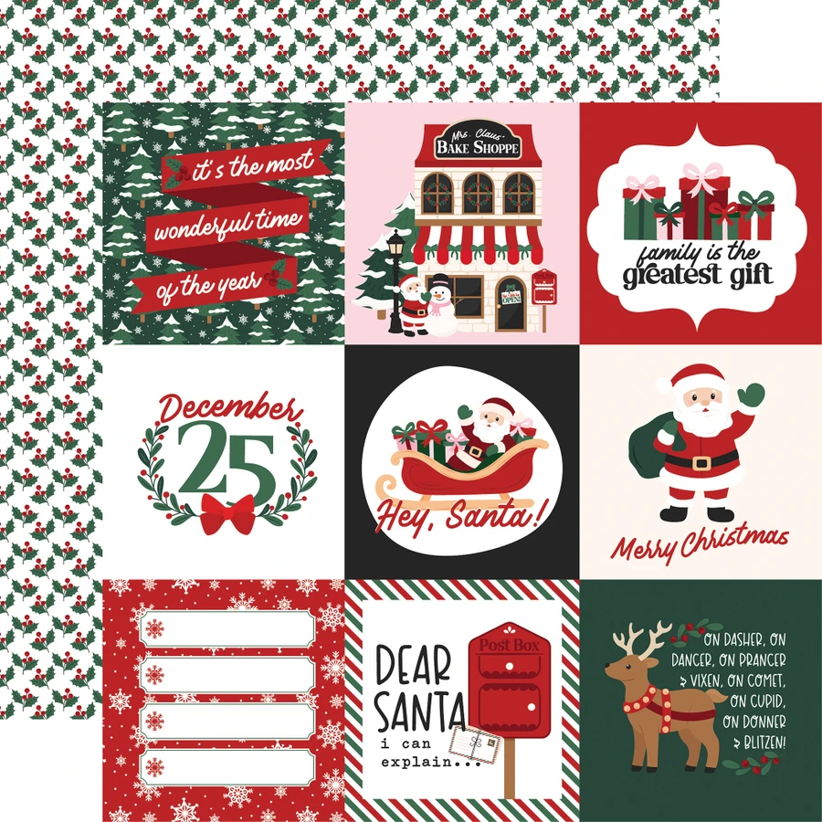 North Pole Christmas: 4x4 Journaling Cards 12x12 Patterned Paper