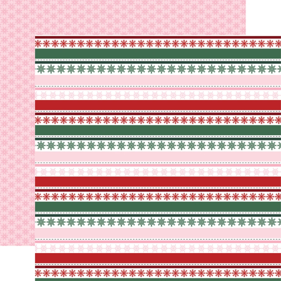 North Pole Christmas: Snowflake Stripes 12x12 Patterned Paper