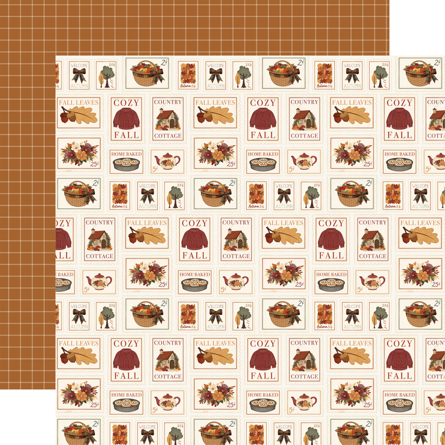 Here Comes Autumn: Cozy Fall Stamps 12x12 Patterned Paper
