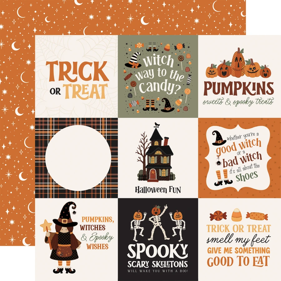 Handmade Halloween: 4x4 Journaling Cards 12x12 Patterned Paper