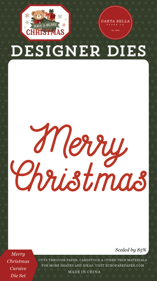 Have A Beary Christmas: Merry Christmas Cursive Small Die Set