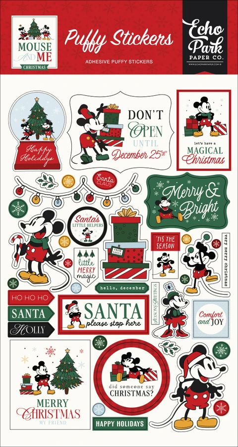 Mouse And Me Christmas Puffy Stickers