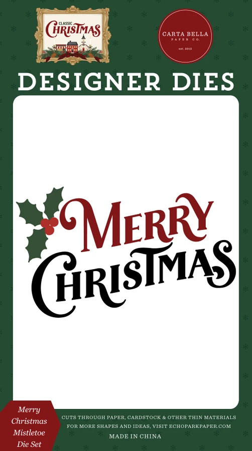 Classic Christmas: Merry Christmas Mistletoe Small Die Set