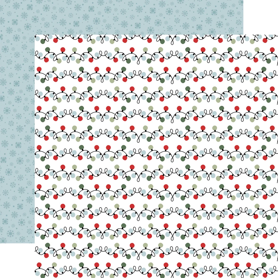 Here Comes Santa Paws: Sparkly Lights 12x12 Patterned Paper