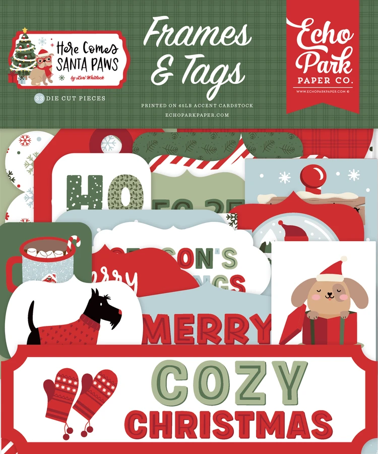 Here Comes Santa Paws Frames & Tags