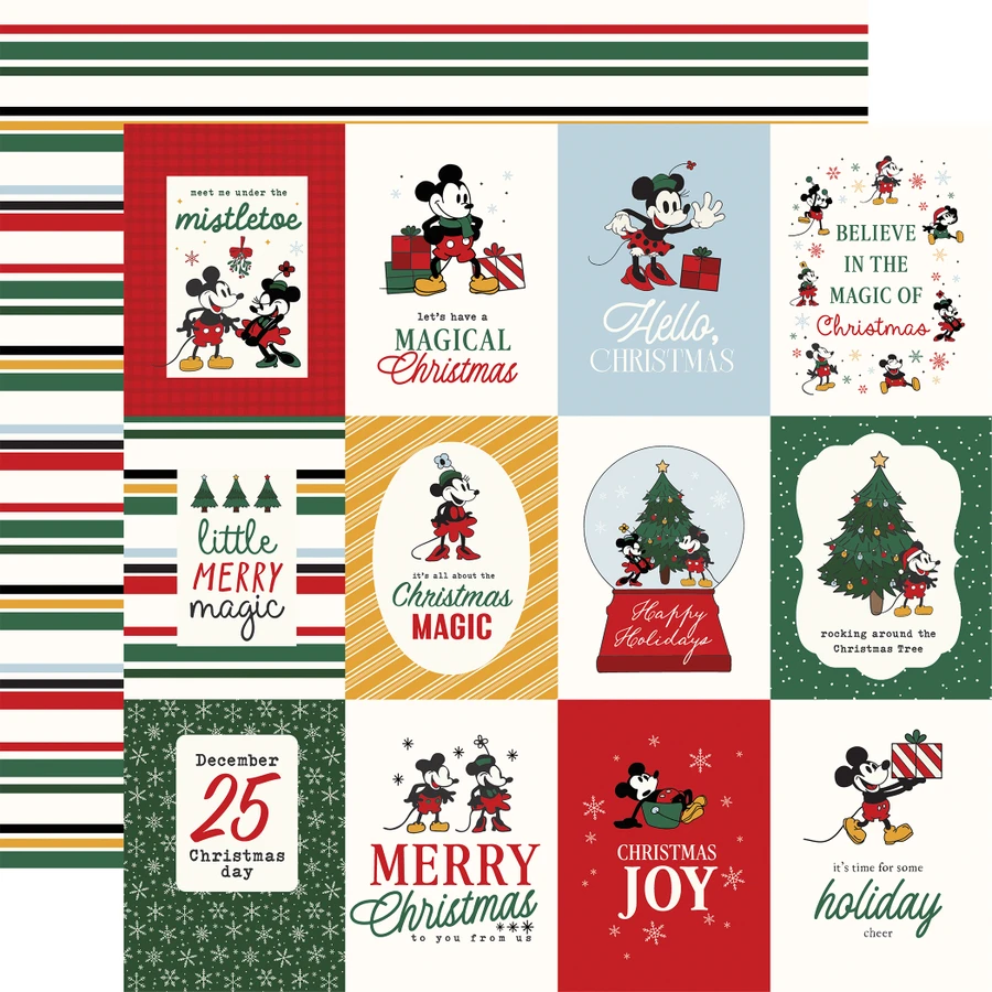 Mouse And Me Christmas: 3x4 Journaling Cards 12x12 Patterned Paper
