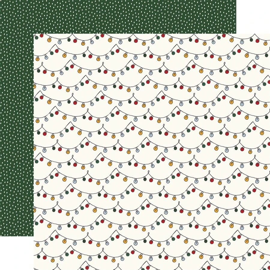 Mouse And Me Christmas: Strings Of Lights 12x12 Patterned Paper