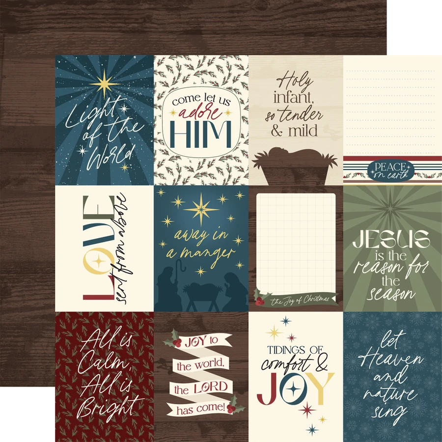 Joy To The World: 3x4 Journaling Cards 12x12 Patterned Paper