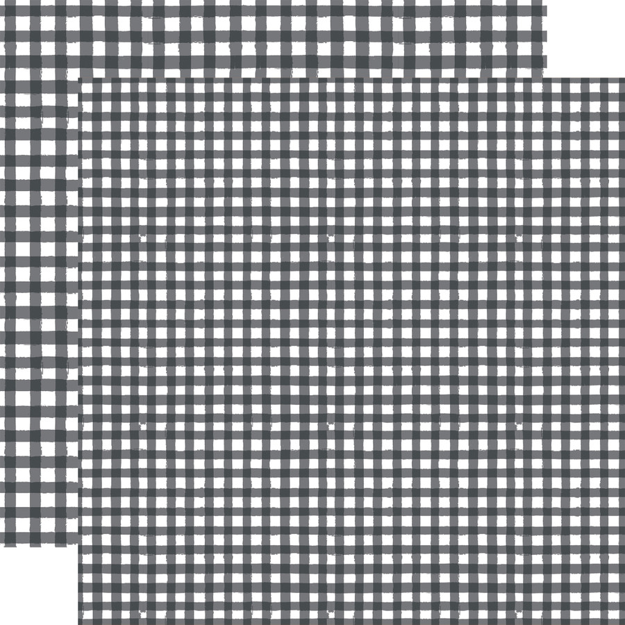Watercolor Gingham Winter: Slate 12x12 Patterned Paper
