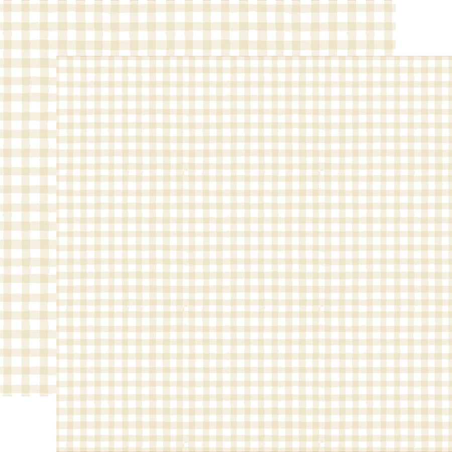 Watercolor Gingham Christmas: Cream 12x12 Patterned Paper