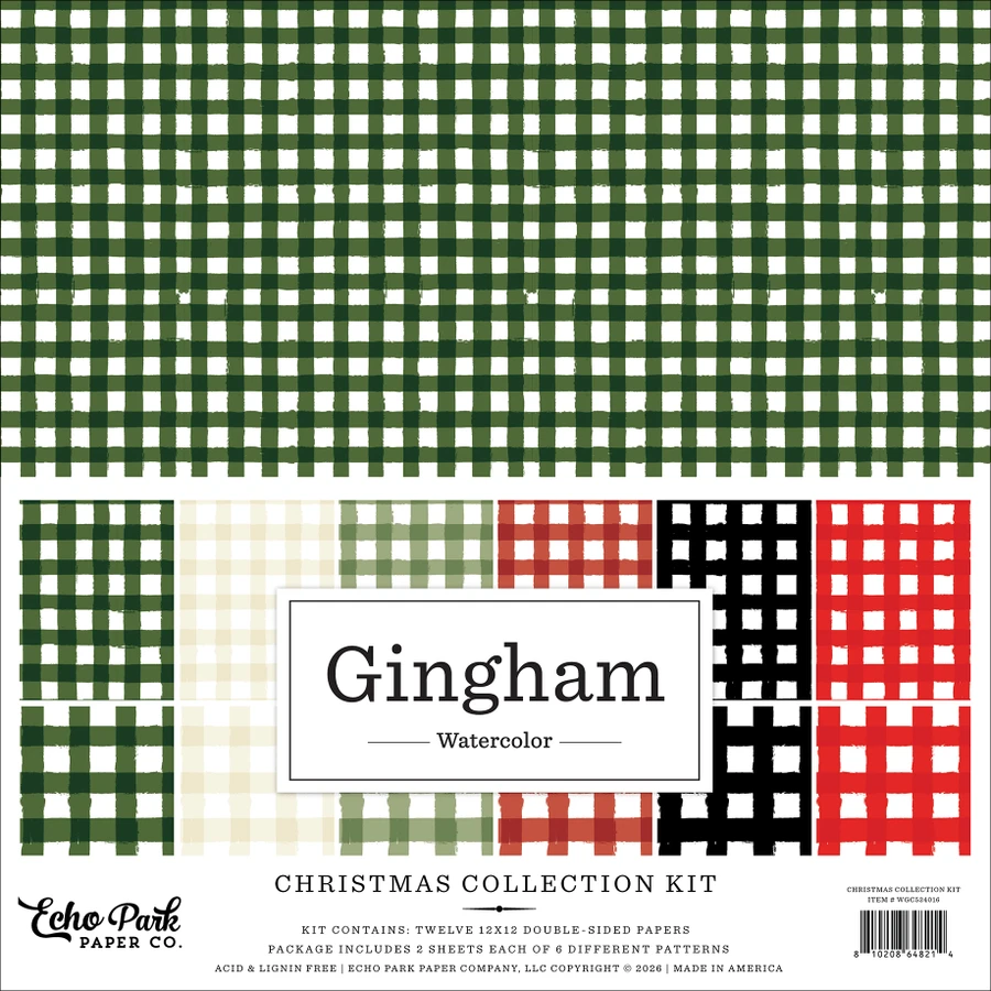 Watercolor Gingham Christmas Collection Kit