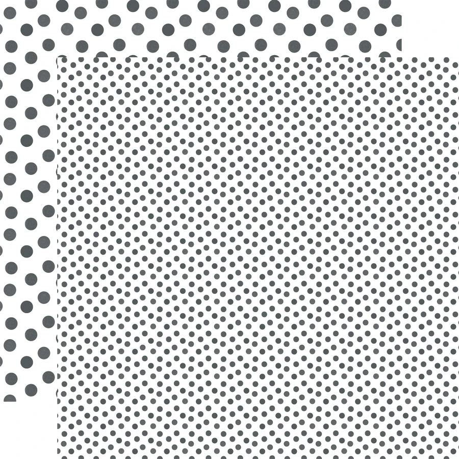 Watercolor Polka Dots Winter: Slate 12x12 Patterned Paper