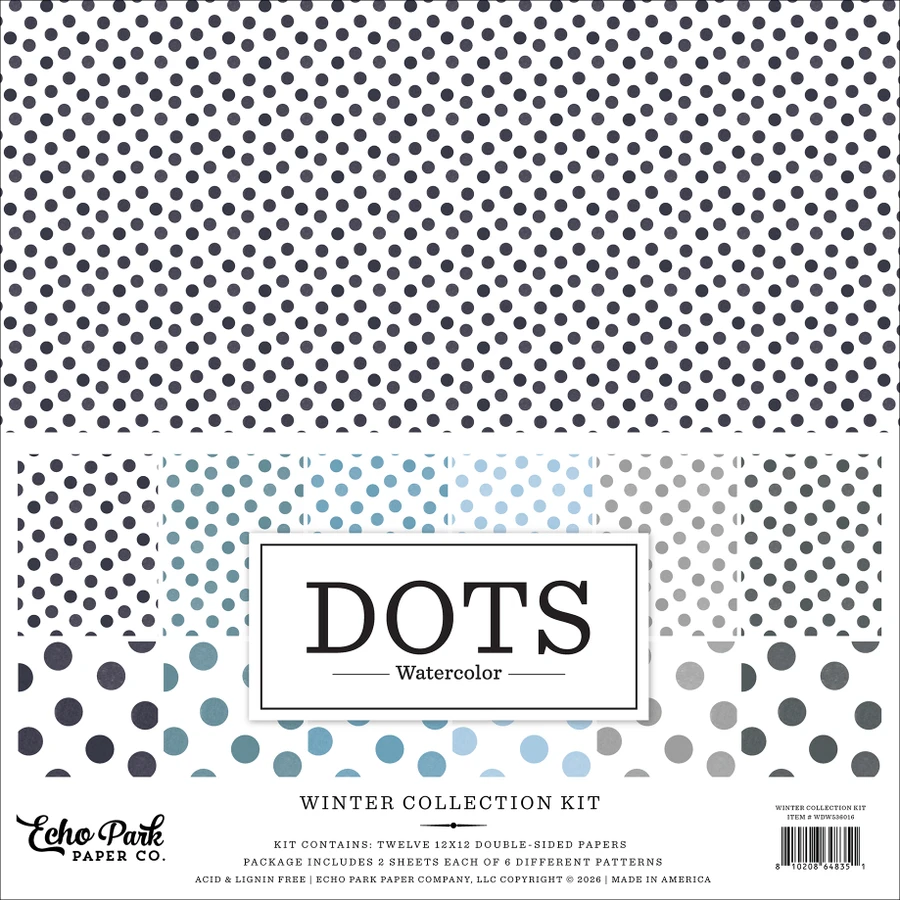 Watercolor Polka Dots Winter Collection Kit