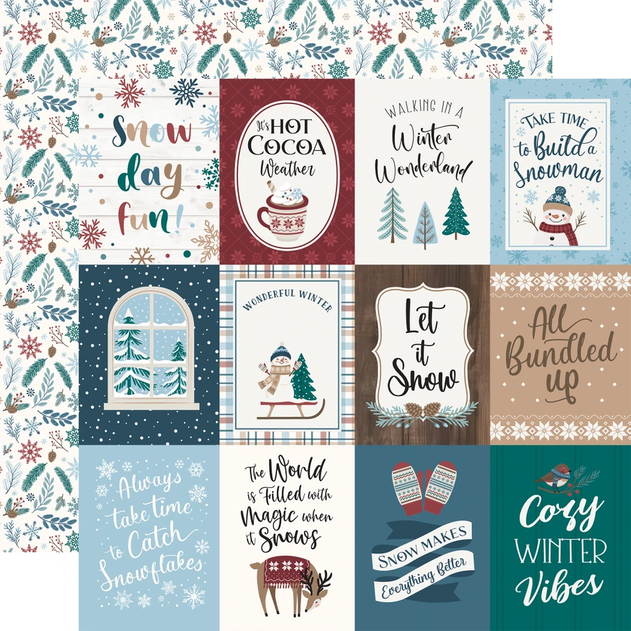 Wonderful Winter Days: 3x4 Journaling Cards 12x12 Patterned Paper