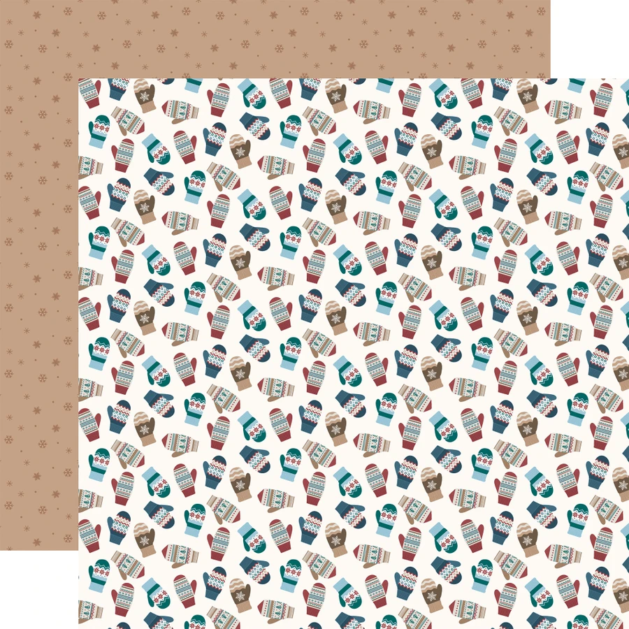 Wonderful Winter Days: Cozy Mittens 12x12 Patterned Paper