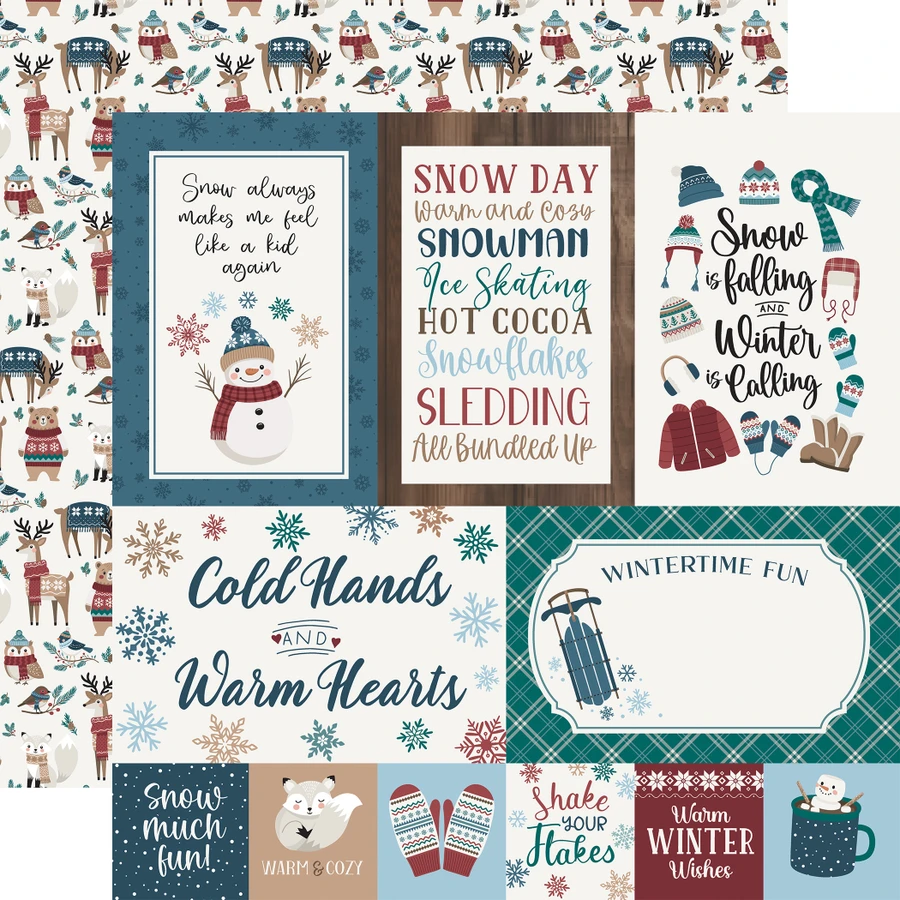 Wonderful Winter Days: Winter Journaling Cards 12x12 Patterned Paper