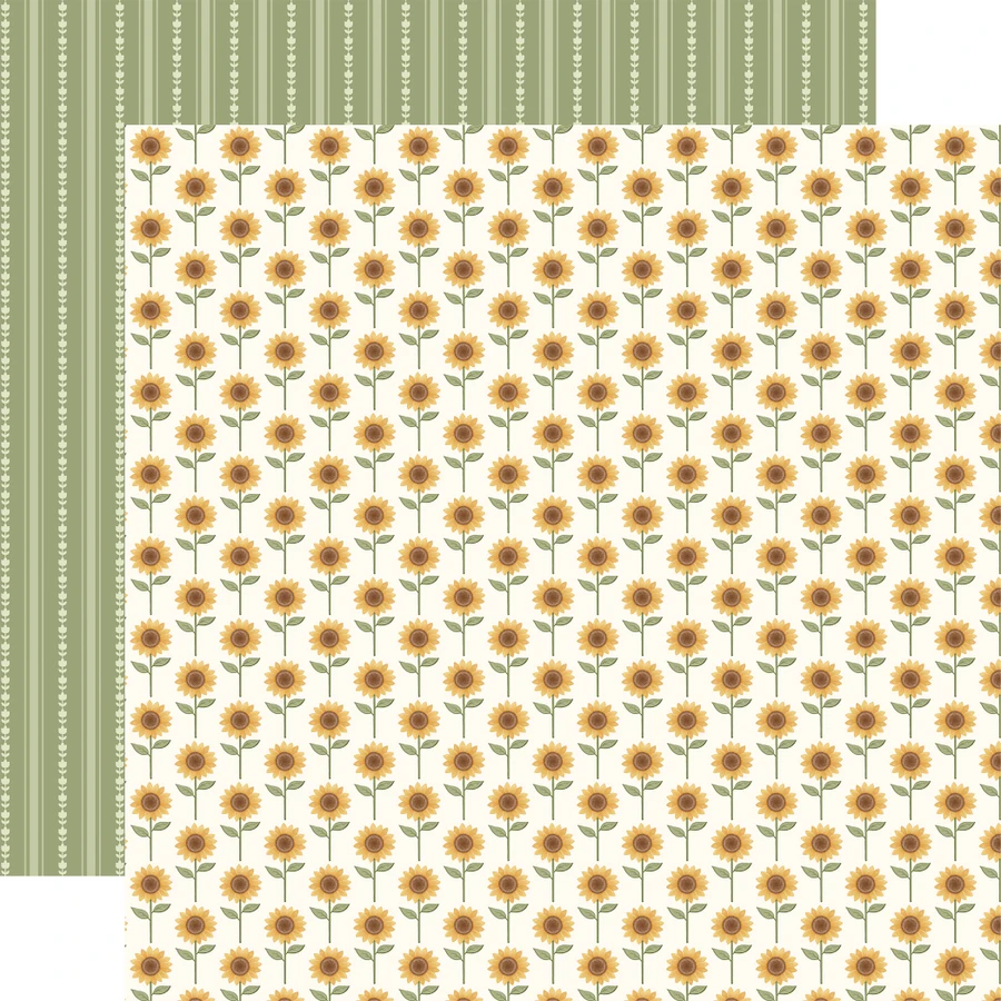 Home Sweet Home: Stand Tall Sunflower 12x12 Patterned Paper