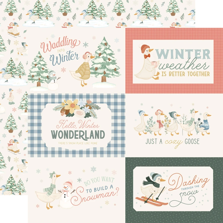 Silly Goose Winter: 6x4 Journaling Cards 12x12 Patterned Paper