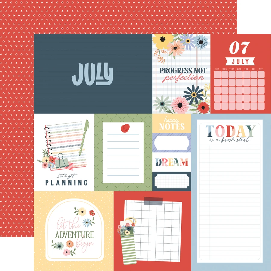 One Day At A Time: July 12x12 Patterned Paper
