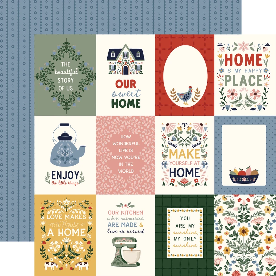 Welcome Home: 3x4 Journaling Cards 12x12 Patterned Paper