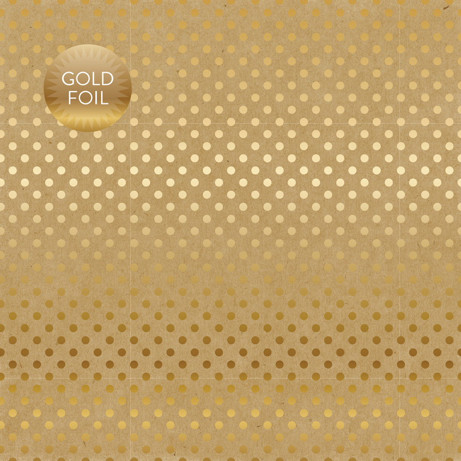 Kraft Gold Foil 12x12 Patterned Paper