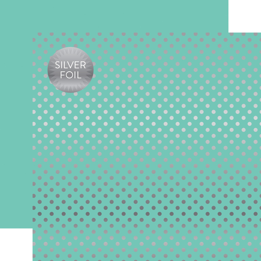 Silver Foil Mint 12x12 Patterned Paper