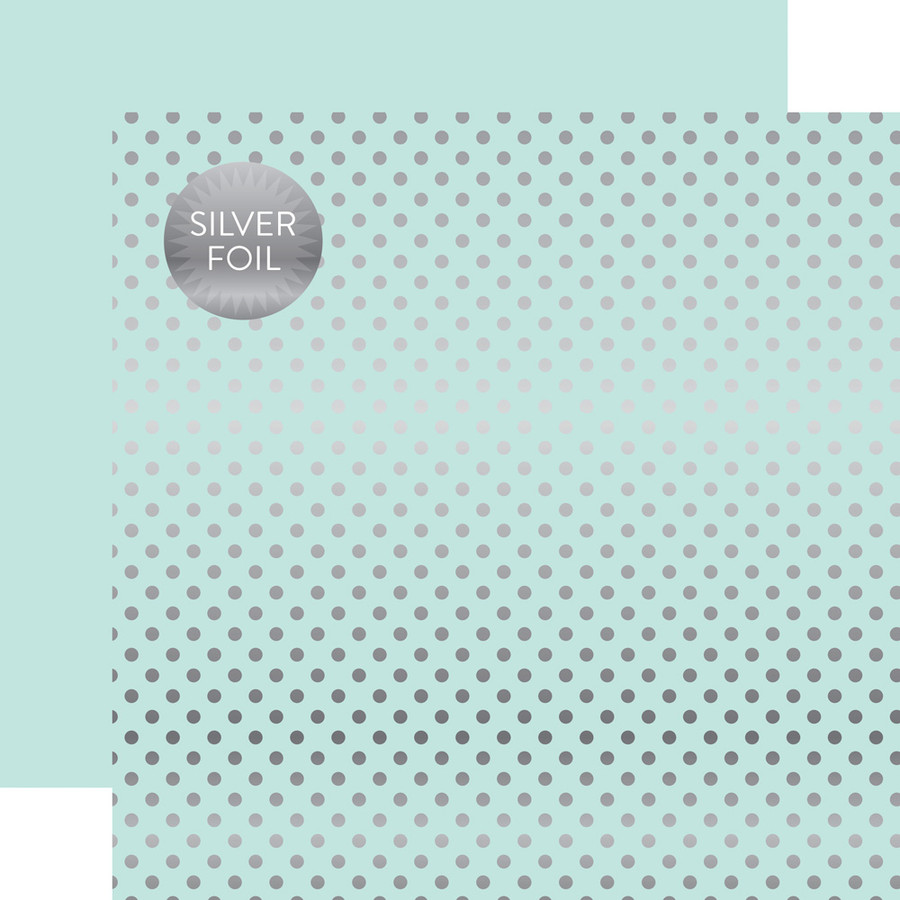 Silver Foil Lt. Mint 12x12 Patterned Paper