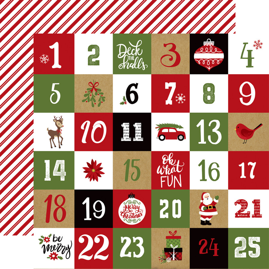 Celebrate Christmas: Christmas Countdown 12x12 Patterned Paper