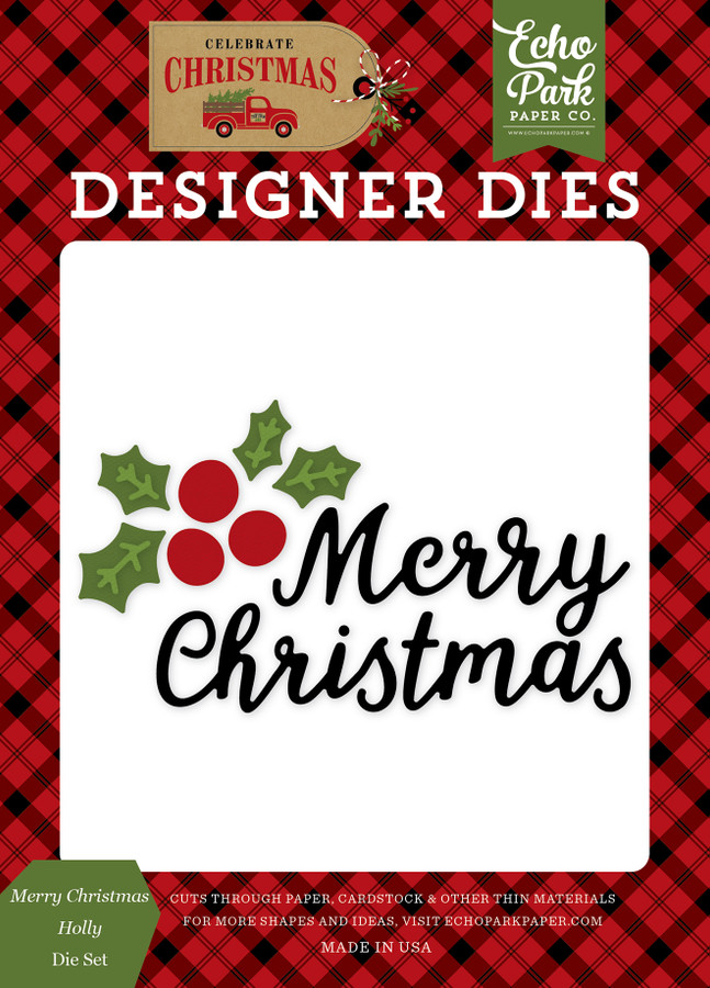 Celebrate Christmas: Merry Christmas Holly Medium Die Set