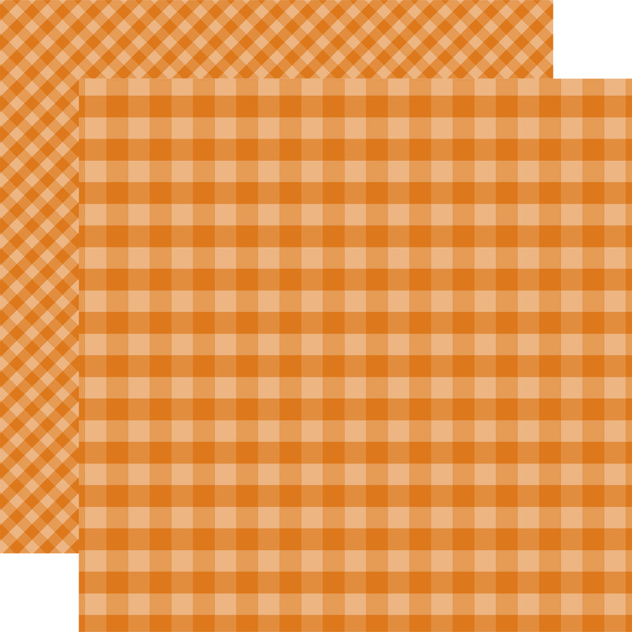 Gingham: Orange Gingham 12x12 Patterned Paper