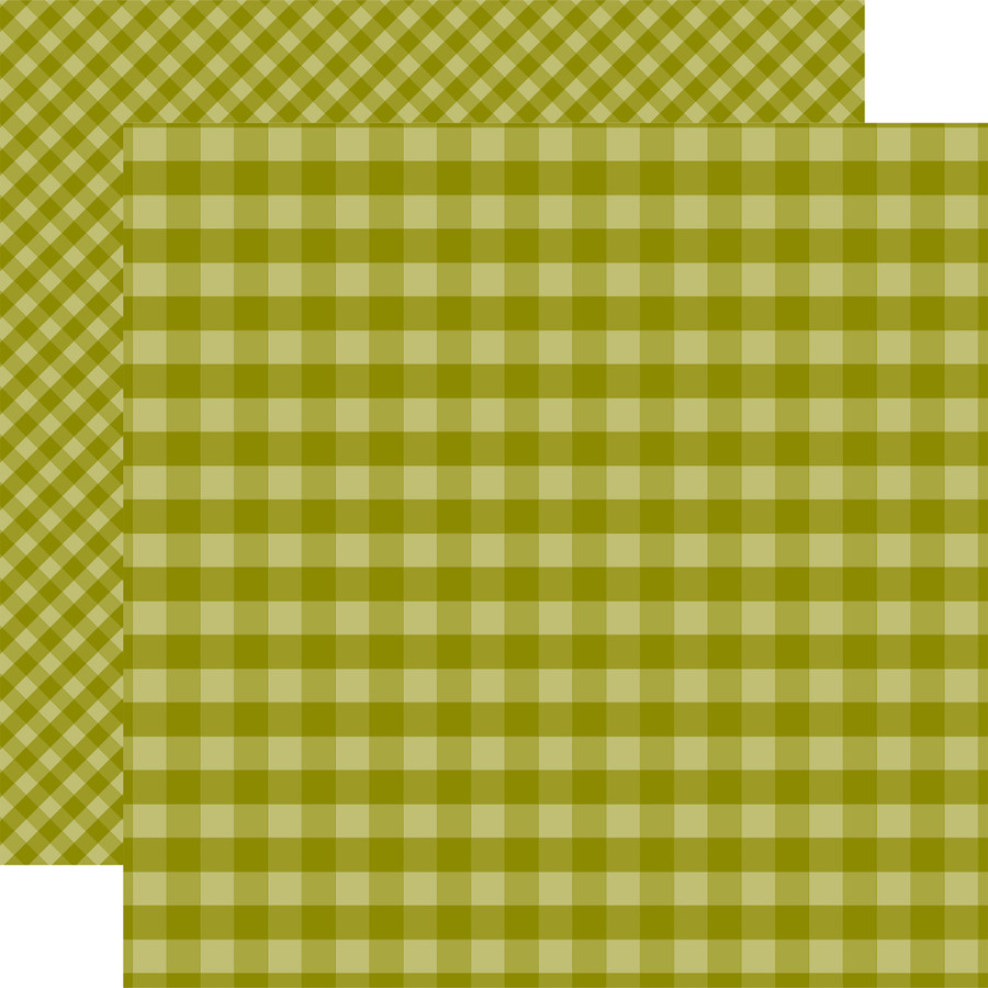 Gingham: Green Gingham 12x12 Patterned Paper