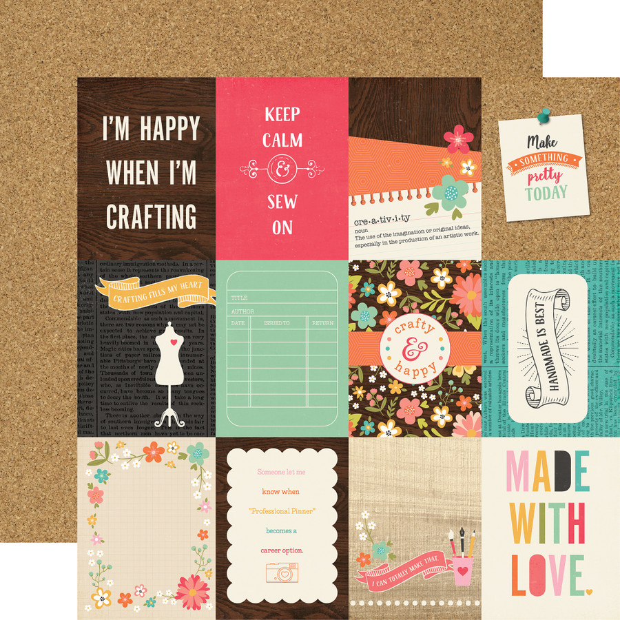I'd Rather Be Crafting: 3x4 Journaling Cards 12x12 Patterned Paper