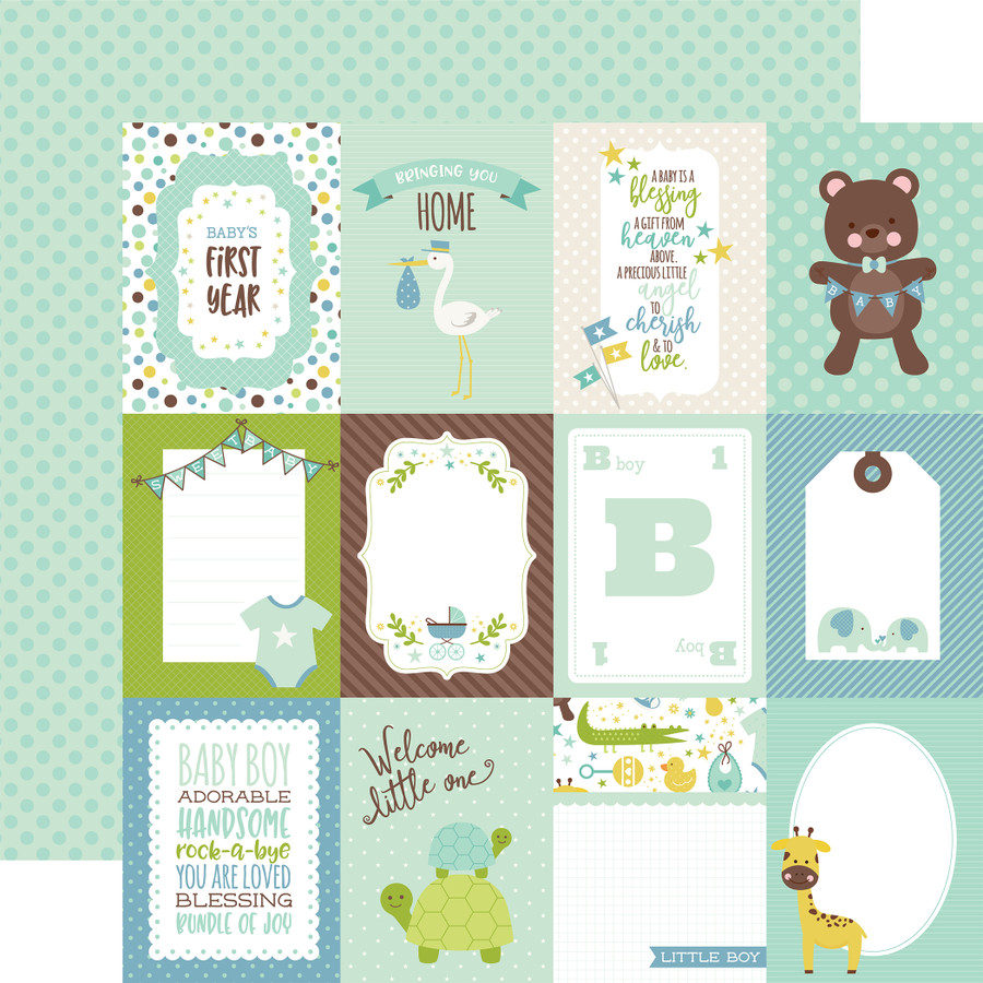 Sweet Baby Boy: 3x4 Journaling Cards 12x12 Patterned Paper