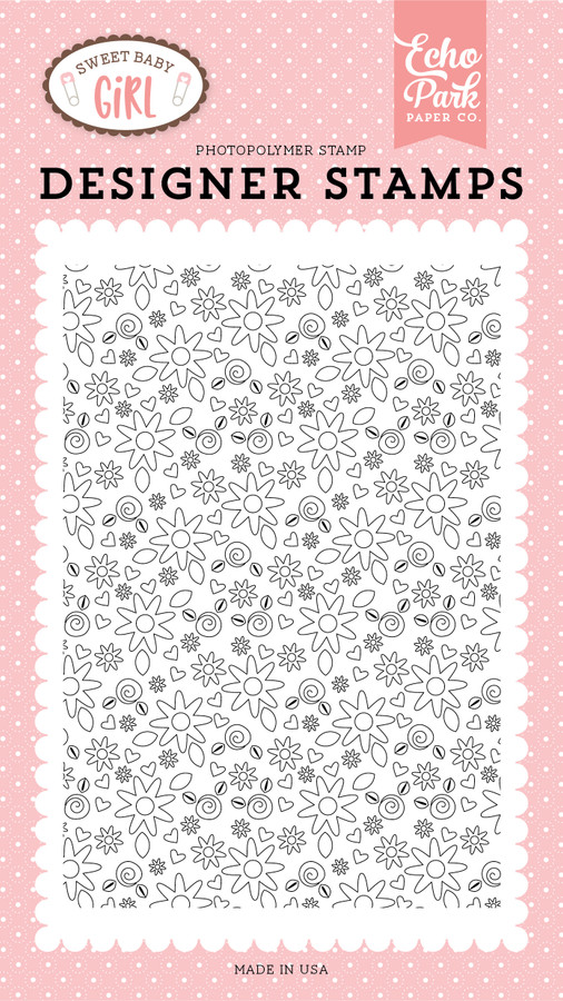 Sweet Baby Girl: Bundle of Joy Floral Background Stamp