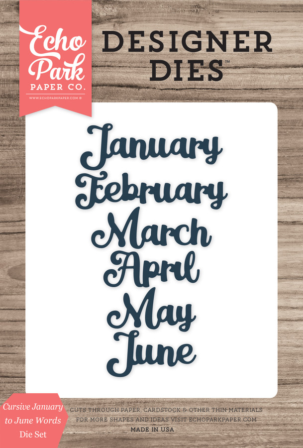Cursive January to June Words Medium Die Set