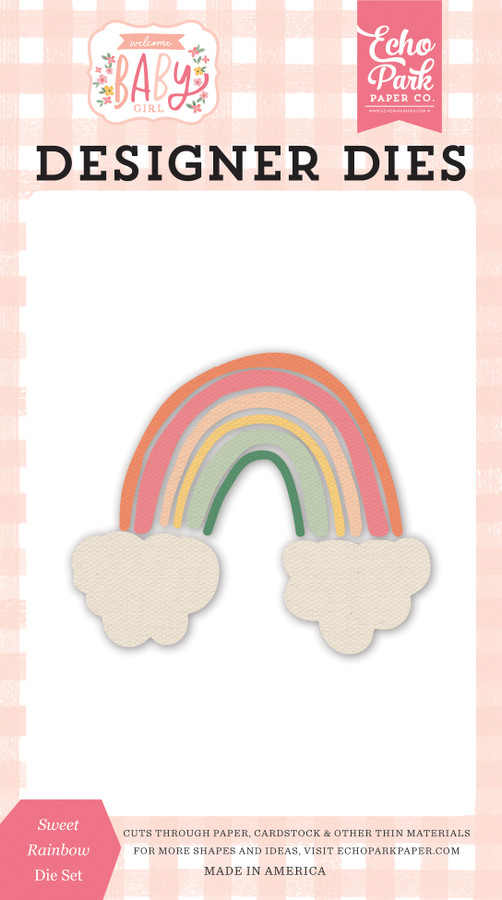 Welcome Baby Girl: Sweet Rainbow Medium Die Set