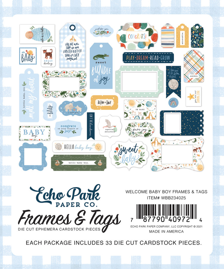 Welcome Baby Boy Frames & Tags