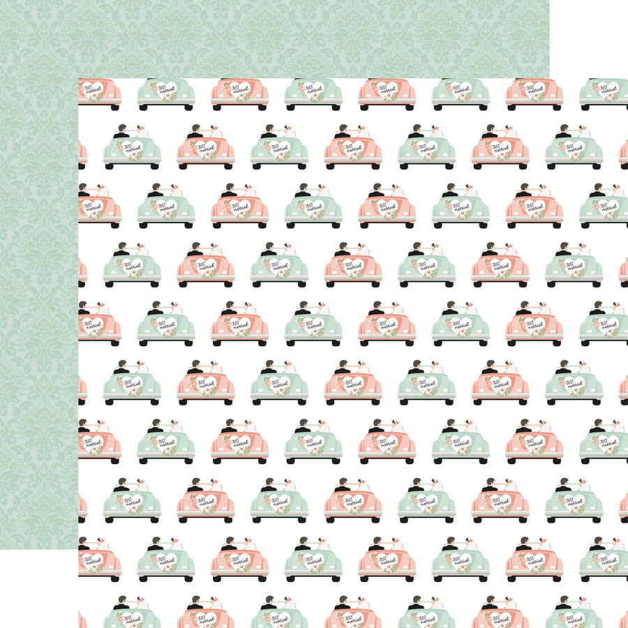 Our Wedding: Just Married 12x12 Patterned Paper
