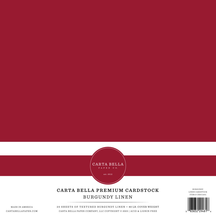 Burgundy Linen 80# Cardstock