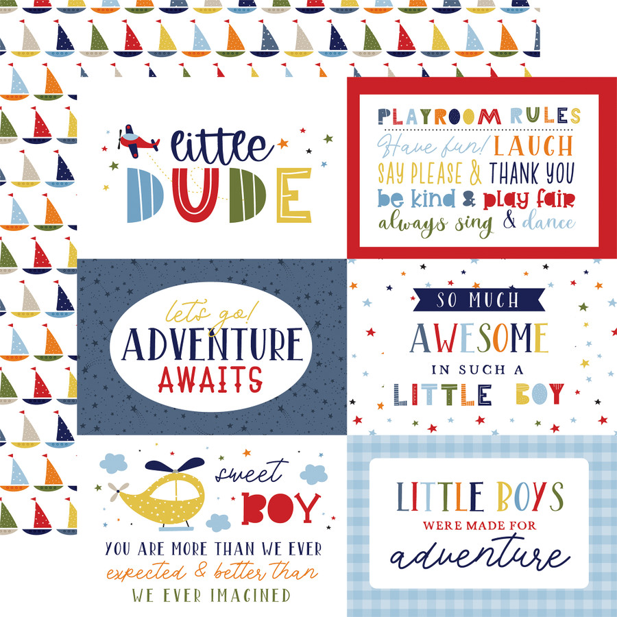 Little Dreamer Boy: 6x4 Journaling Cards 12x12 Patterned Paper