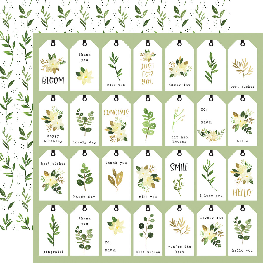 Flora No. 4: Natural Tags 12x12 Patterned Paper